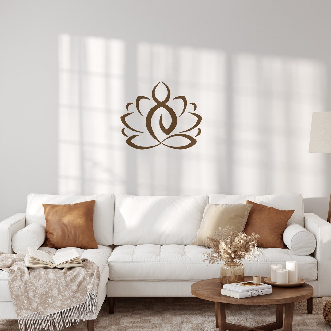 Lotus Flower Wall Sticker Wall Decal for Home Yoga Studio Décor Namaste ...