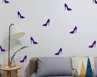 Soleful Style: Fabulous Footwear Frenzy! Set of 50 High Heel Shoe Wall Decals