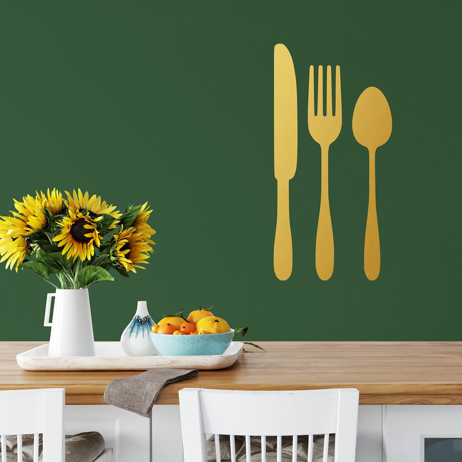 Cutlery Wall Sticker Kitchen Utensils Decal Dining Room Etsy UK