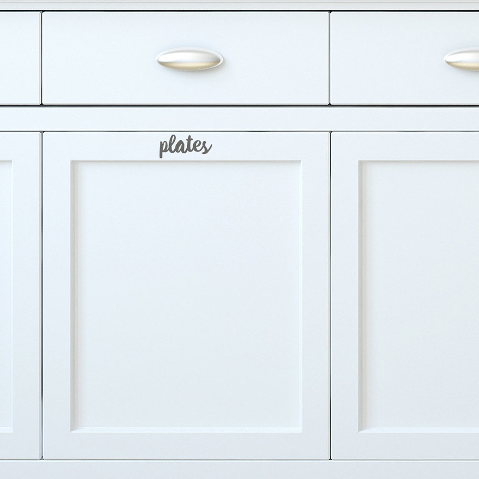 Plates Cupboard Door Decal Cupboard Label Vinyl Decal Etsy