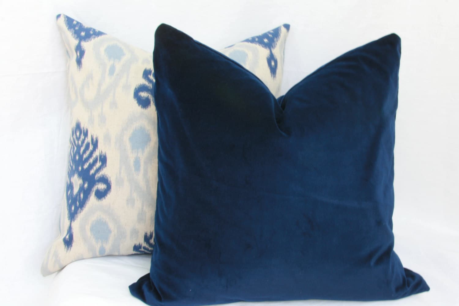 Blue Velvet Pillow Covers 18x18 20x20 22x22 24x24 26x26 Blue Etsy