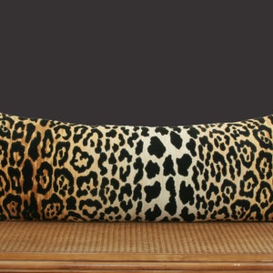 Leopard velvet lumbar pillow cover Extra long lumbar pillow Braemore Jamil large lumbar 10x28 12x36 14x26 13x34 14x31 14x36 18x34 18x38