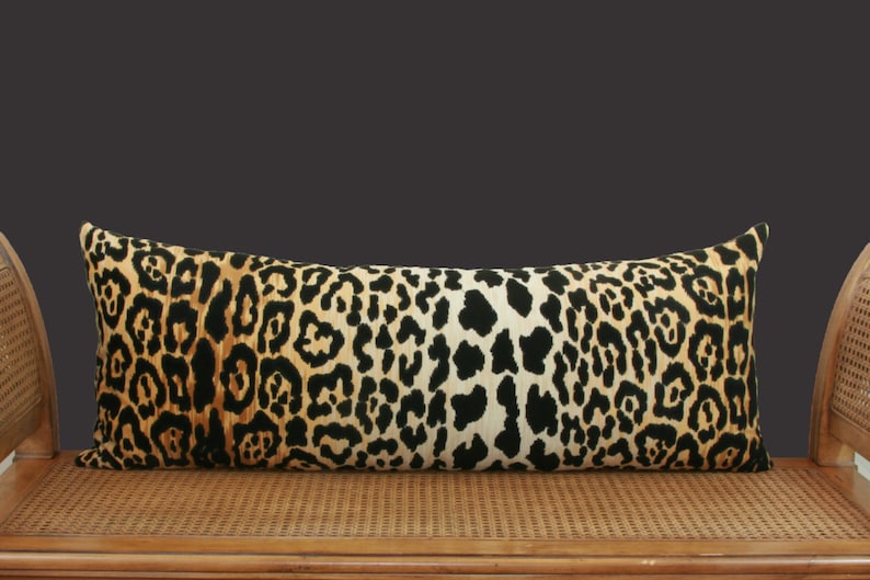 Leopard Velvet Lumbar Pillow Cover Extra Long Lumbar Pillow Etsy