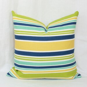 Beach stripe decorative throw pillow cover. 18&quot; x 18&quot;. 20&quot; x 20&quot;. 22&quot; x 22&quot;. 24&quot; x 24&quot;. 26&quot; x 26&quot;.