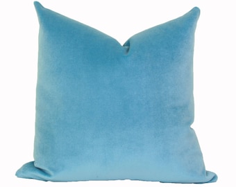 Aqua blue velvet throw pillow cover 16x16 28x28 20x20 22x22 24x24 26x26 28x28 Euro sham Aqua Lumbar pillow 12x20 12x24 14x26 16x24 16x26