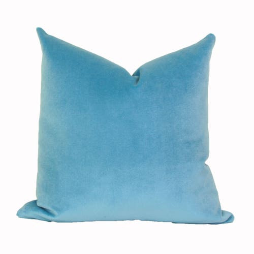 Aqua Blue Velvet Throw Pillow Cover 16x16 28x28 20x20 22x22 Etsy