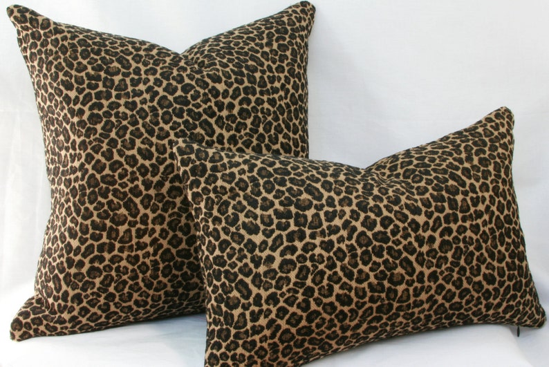 chenille jacquard Cheetah pillow cover Olive Chenille Throw Pillow Cover