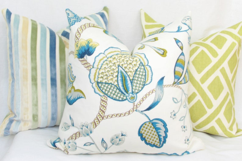 Blue Pillow Covers 18x18 20x20 Pillow Cover 22x22 Pillow Cover Etsy