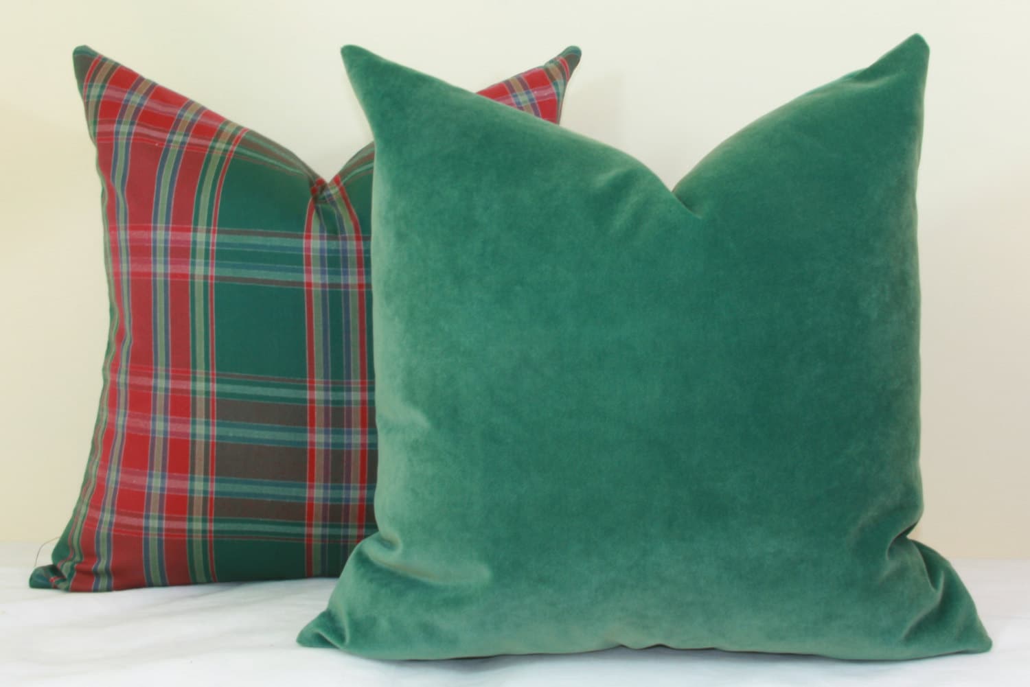 Forest green velvet throw pillow cover 18x18 20x20 22x22 24x24 Etsy