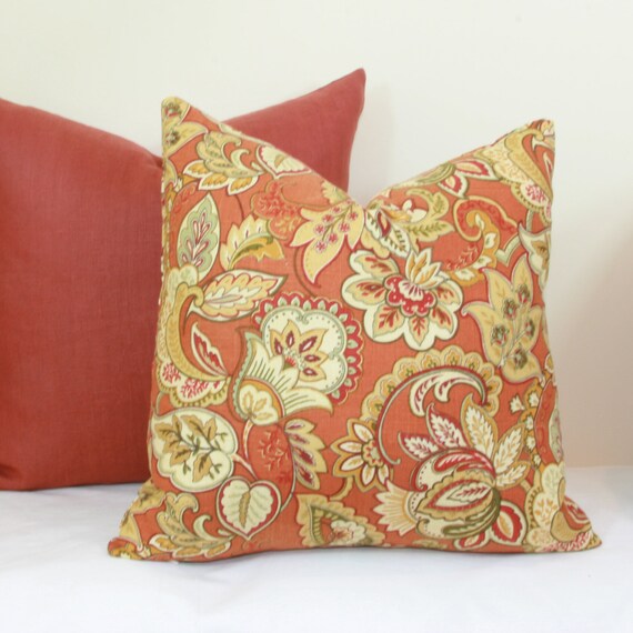 Orange floral throw pillows online