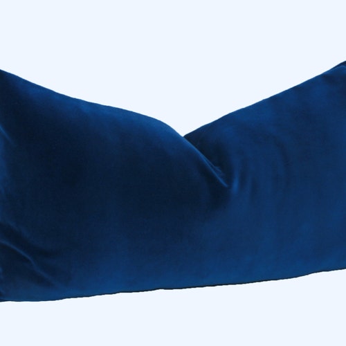 Royal Blue Velvet Pillow Cover Blue Lumbar Pillow 12x20 12x24 Etsy