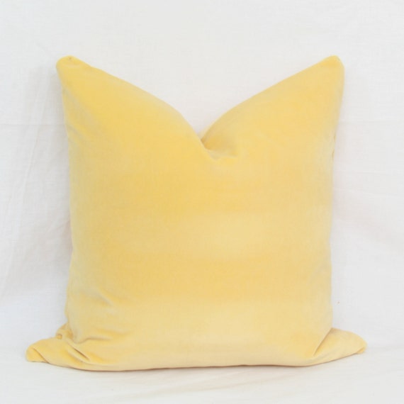 Comvi Yellow Pillows Decorative Throw Pillows with Inserts Included (2 Throw Pillows + 2 Pillow Covers) - Pillows for Couch - Velvet Throw Pillows