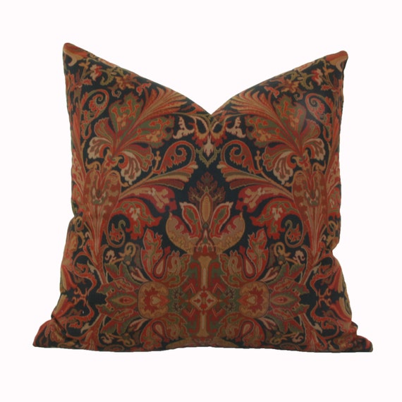 paisley pillow cover 18x18 20x20 22x22 Burgundy Paisley Pattern Pillow