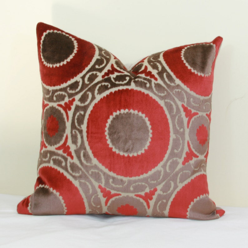 Red Brown Velvet Pillow Covers 18x18 20x20 Pillow Cover 24x24 Etsy