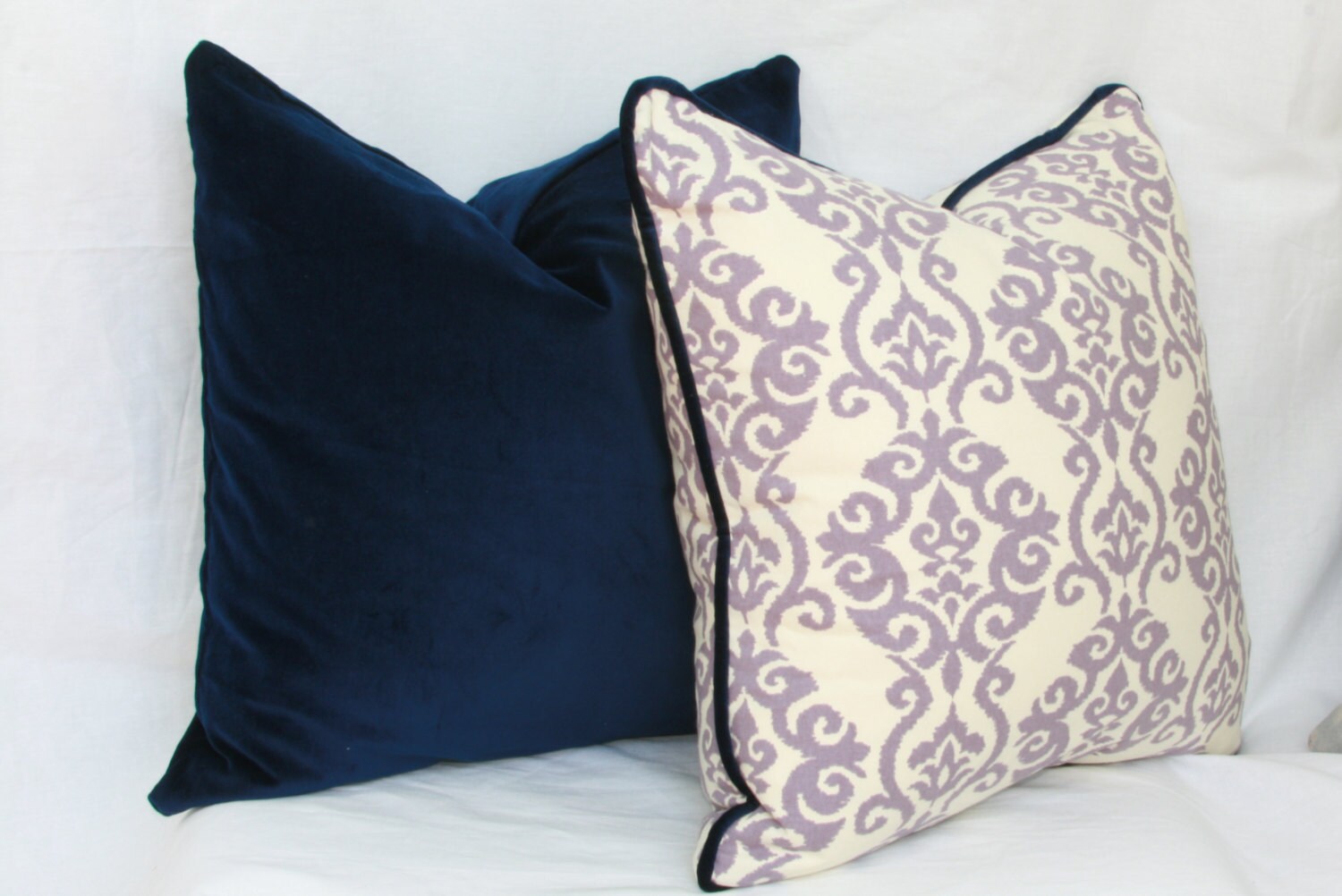 Blue Velvet Pillow Covers 18x18 20x20 22x22 24x24 26x26 Blue Etsy