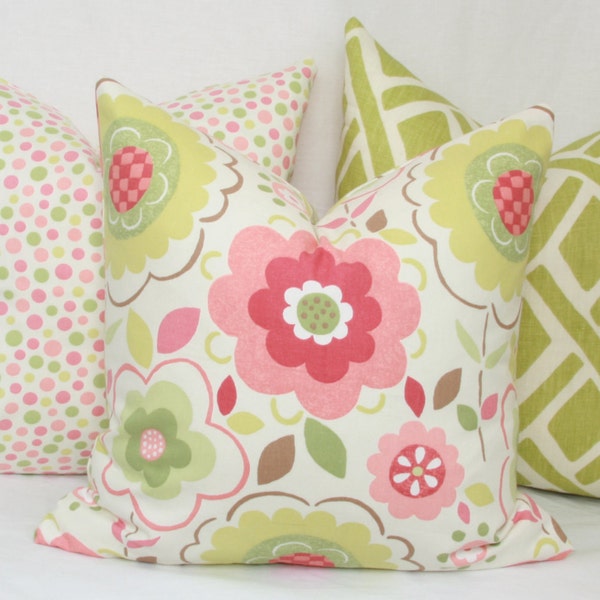 Pink Green Pillow Etsy