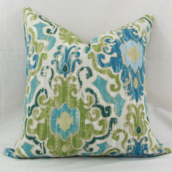 Green Ikat Pillow Etsy