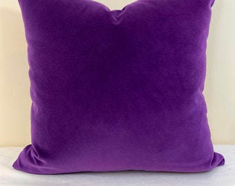 Purple velvet pillow cover 18x18 20x20 22x22 24x24 26x26 Euro sham Lumbar pillow 12x20 13x20