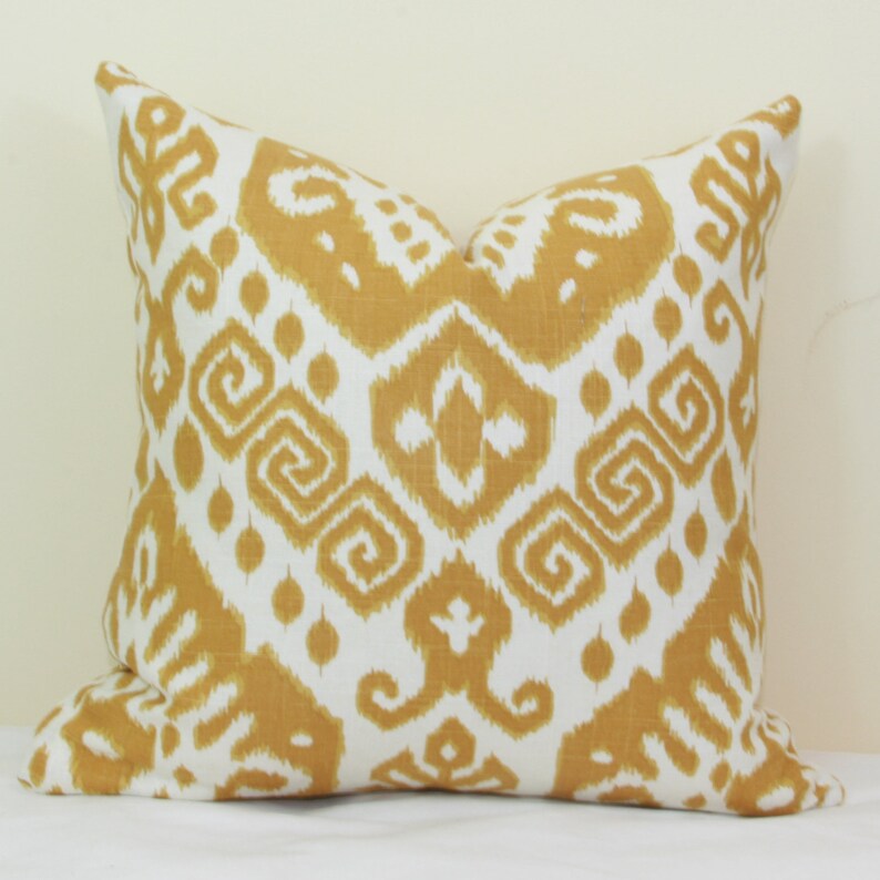 Gold ikat pillow cover 18x18 20x20 22x22 24x24 26x26 Euro sham Etsy