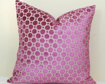 Magenta geo velvet pillow covers 18x18 20x20 pillow cover