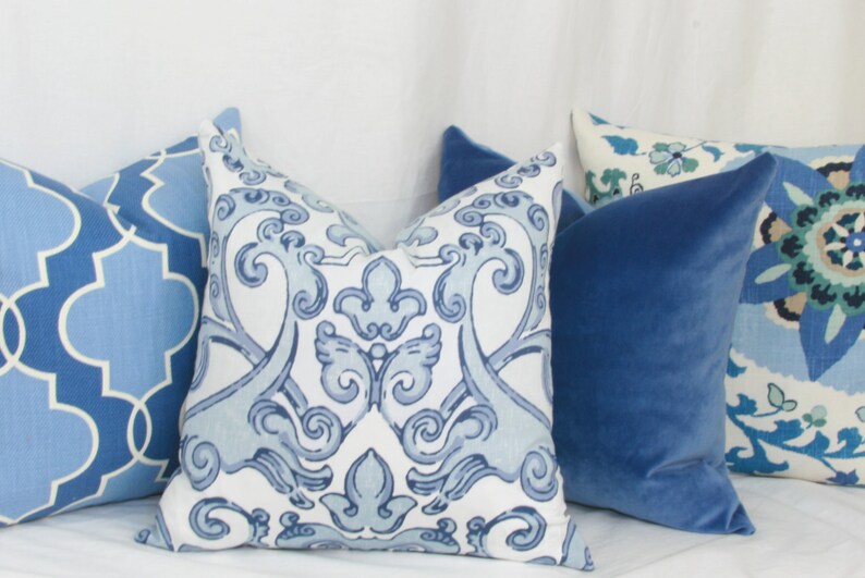 Indigo Blue Suzani Decorative Throw Pillow Cover. 18 X Etsy