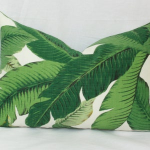 Palm leaf Banana leaf Tropical outdoor pillow cover 18x18 20x20 22x22 24x24 26x26 28x28 Euro sham Lumbar pillow Tommy Bahama image 5