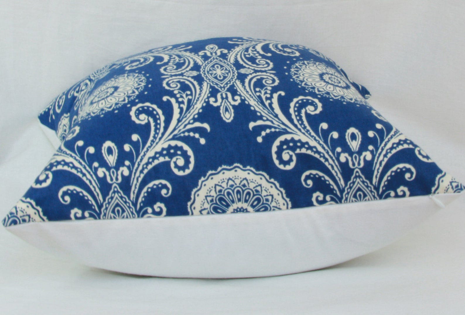 Blue & White Decorative Throw Pillow Cover 18x18 Pillow Cover Etsy