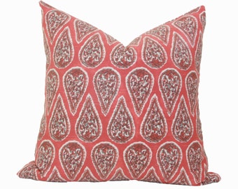 Red paisley throw pillow cover 18x18 20x20 22x22 24x24 26x26 Euro sham red Lumbar pillow 12x20 12x24 13x24 14x26 16x24 16x26 Western pillow