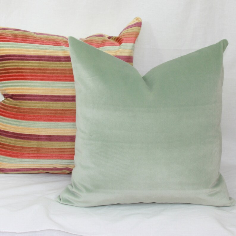 Mint Green Velvet Throw Pillow Cover 18x18 20x20 22x22 24x24 Etsy