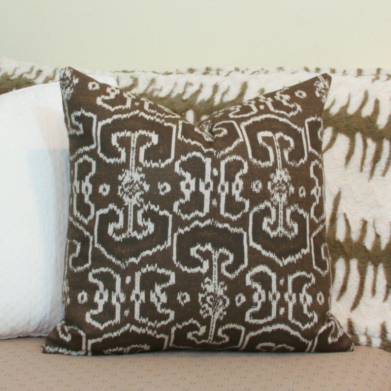 Brown ikat pillow cover 18x18 20x20 22x22 24x24 26x26 Euro Etsy