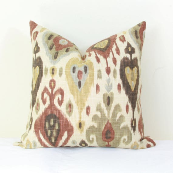 Neutral Browns Ikat Decorative Throw Pillow Cover Neutral Browns Ikat Decorative Throw Pillow Cover