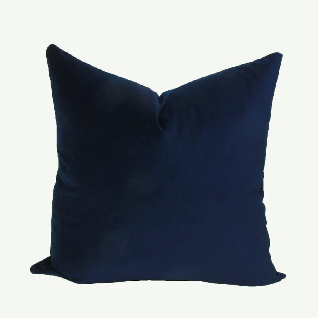 Blue Velvet Pillow Cover Navy Velvet Pillow 18x18 20x20 22x22 Etsy