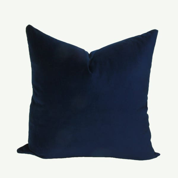 Blue velvet pillow cover Navy velvet pillow 18x18 20x20 22x22 24x24 26x26 12x20 12x24 14x24 14x26 16x24 16x26 Blue euro sham Navy