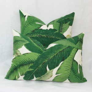 Palm leaf Banana leaf Tropical outdoor pillow cover 18x18 20x20 22x22 24x24 26x26 28x28 Euro sham Lumbar pillow Tommy Bahama image 4