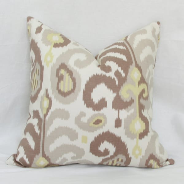 Tan Ikat Pillow Etsy