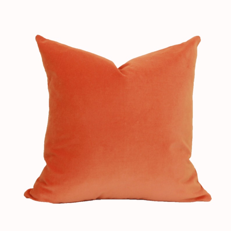 Orange velvet throw pillow cover 18x18 pillow cover 20x20 Etsy