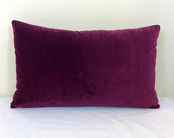 Plum velvet throw pillow cover 12x18 12x20 13x20 18x18 20x20 Wine velvet Currant velvet