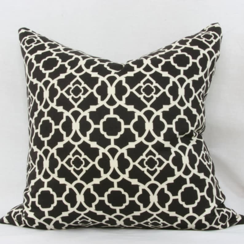 Black White Decorative Throw Pillow Cover 18x18 Pillow Cover Etsy