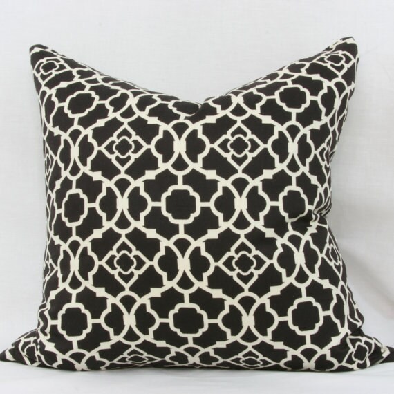 Black white decorative throw pillow cover 18x18 pillow cover Etsy