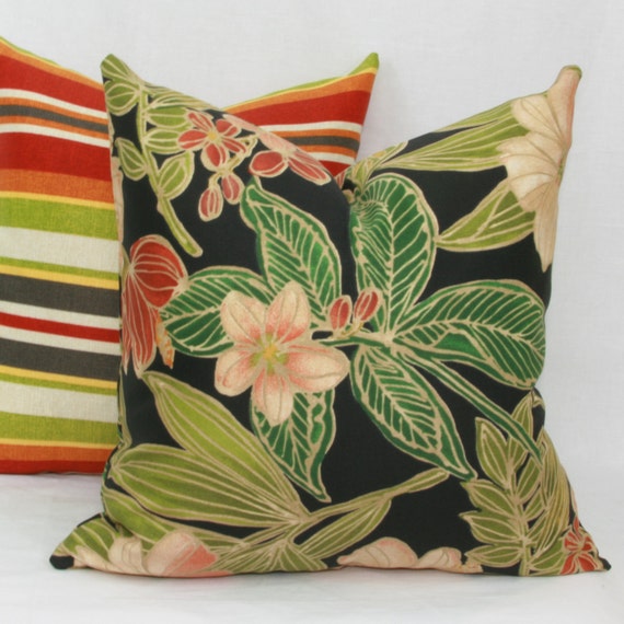 Tropical Floral Indoor/outdoor Decorative Throw Pillow Cover