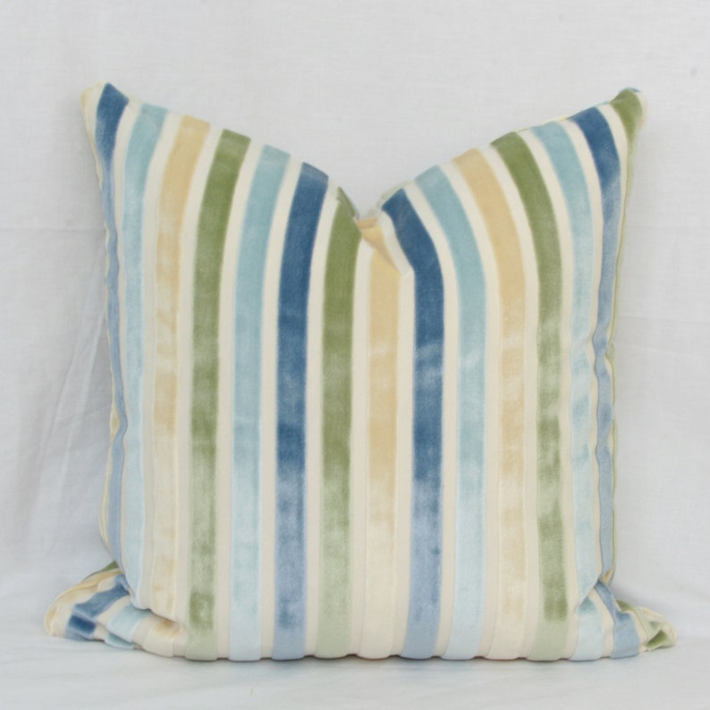 Pastel Stripe Velvet Decorative Throw Pillow Cover. 12x18 Etsy