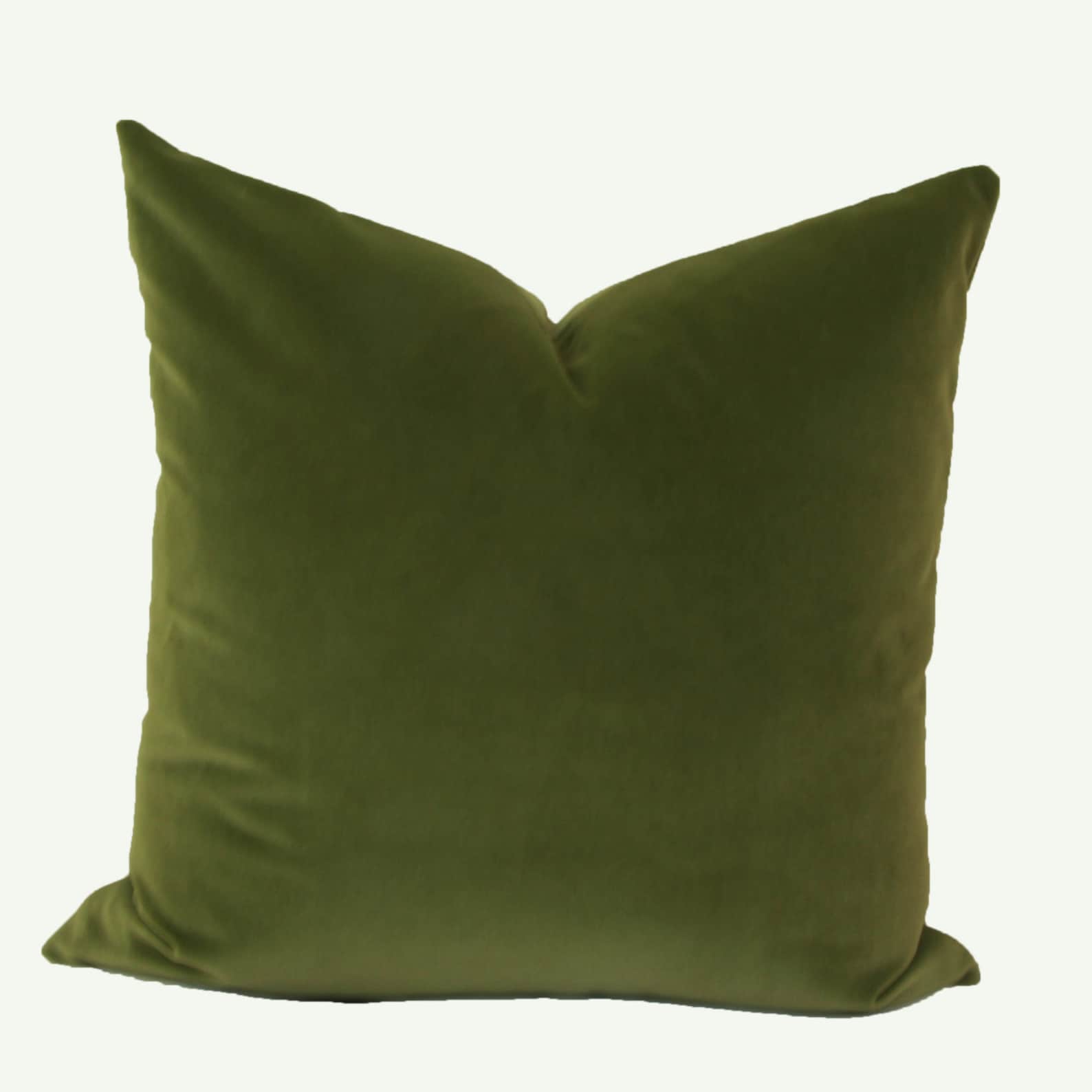 Olive green velvet throw pillow cover Green velvet pillow Etsy