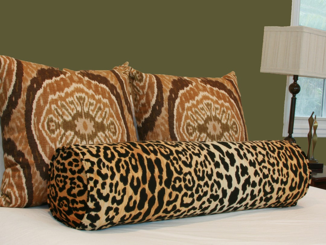 Leopard Velvet Bolster Pillow Cover Queen King Bolster Pillow Cover