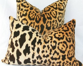 SALE Leopard velvet lumbar pillow cover 12x20 pillow cover 13x20 pillow cover 14x20 pillow cover Braemore Jamil natural
