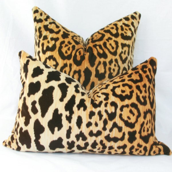 SALE Leopard velvet lumbar pillow cover 12x20 pillow cover 13x20 pillow cover 14x20 pillow cover Braemore Jamil natural