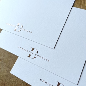 Personalized Raised Foil Monogram Note Cards | Luxury Custom Stationery ...