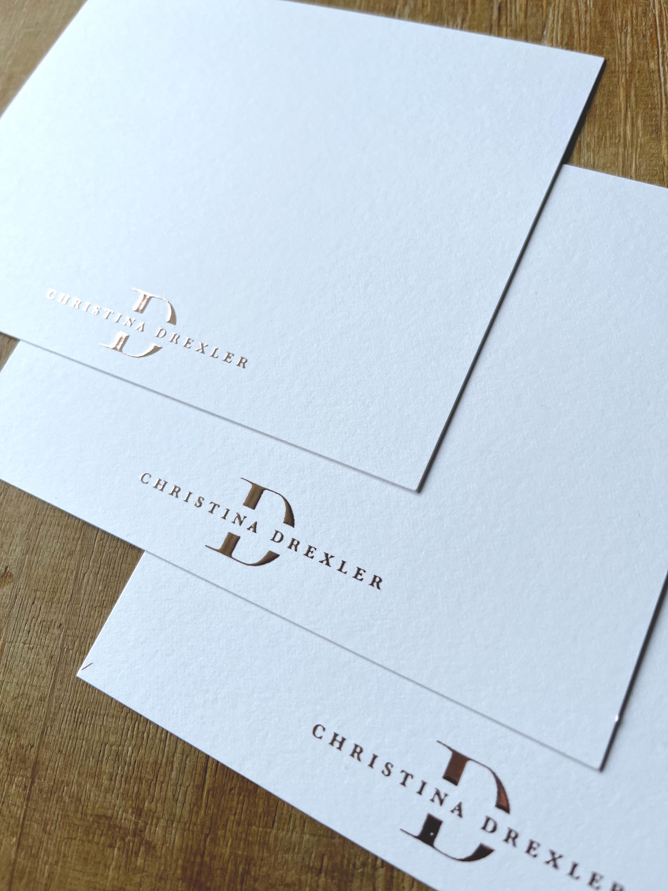 Personalized Raised Foil Monogram Note Cards | Luxury Custom Stationery ...