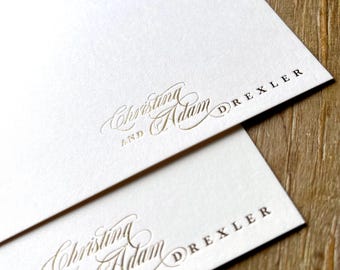 Personalized Luxury Foil Press Stationery | Custom Note Card Set | Elegant Personalized Notecards