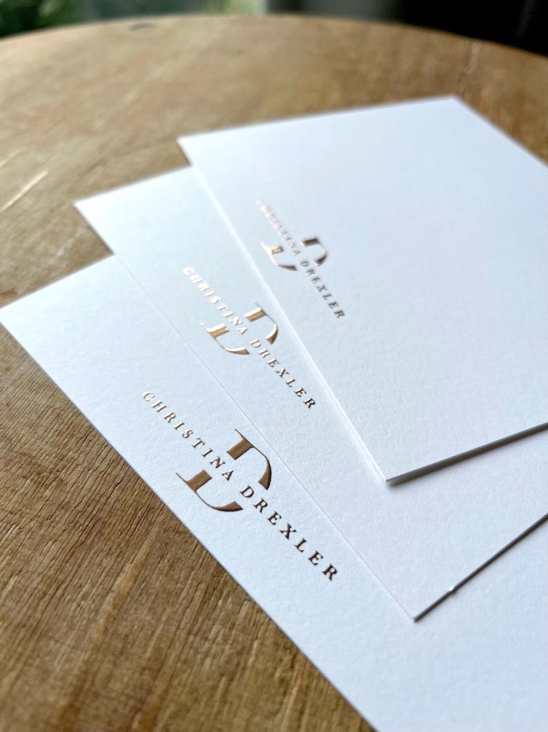 Personalized Raised Foil Monogram Note Cards | Luxury Custom Stationery ...