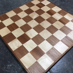Maple and Mahogany Chessboard w/ Mahogany Border